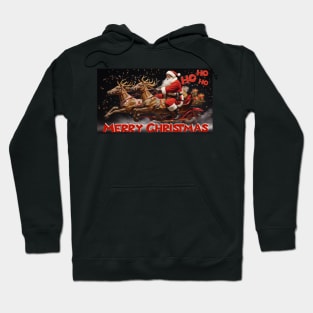 Santa Claus on 3-Wheel Wagon Hoodie